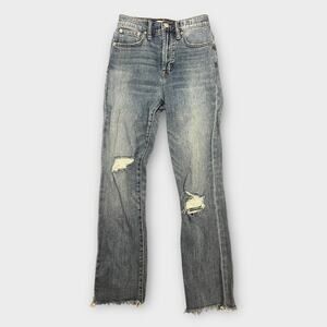 Madewell The Perfect‎ Vintage Jearn Distressed Raw Hem Medium Wash Size 24